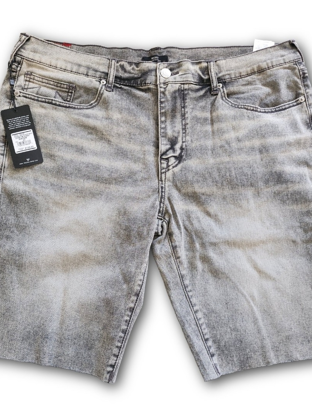 True Religion "Ricky" Raw Hem Denim Shorts Size 40